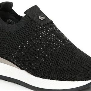 Carvela Black W/Rhinestones Slip-On Size 8.5 Used